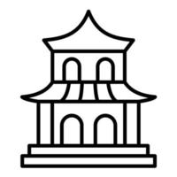 icono de línea de pagoda vector