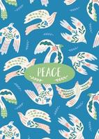 Doves of peace. Vector illustration. Template for card, poster, flyer and other