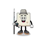 Mascot Illustration of tofu fisherman vector