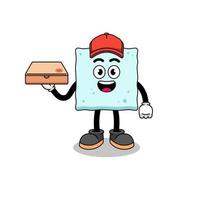 sugar cube illustration as a pizza deliveryman vector