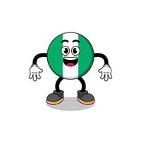 nigeria flag cartoon with surprised gesture vector