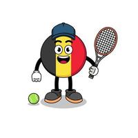 belgium flag illustration as a tennis player vector