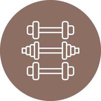 Gym Equipment Line Circle Background Icon vector