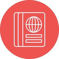 Passport Line Circle Background Icon vector
