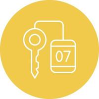 Room Key Line Circle Background Icon vector