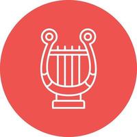Lyre Line Circle Background Icon vector