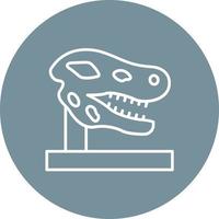 Dinosaur Fossil Line Circle Background Icon vector