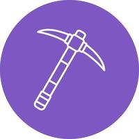 Pickaxe Line Circle Background Icon vector