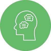 Inner Dialogue Line Circle Background Icon vector