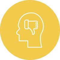 Negative Thinking Line Circle Background Icon vector