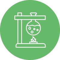 Bunsen Burner Line Circle Background Icon vector