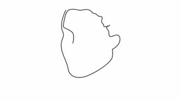 Abstract Woman One Face Line Drawing Female Portret Simple Style video