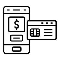 Cashless Payment Line Icon vector