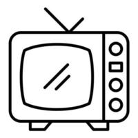 icono de línea de televisión vector