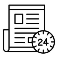 24 Hours News Line Icon vector