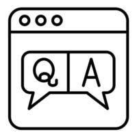 icono de línea qa vector