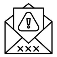 icono de línea de correo no deseado vector