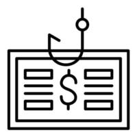 Currency Phishing Line Icon vector