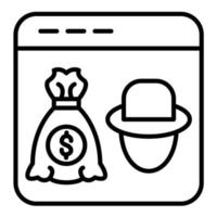 Robbery Line Icon vector