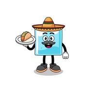 caricatura de personaje de bloque de hielo como chef mexicano vector