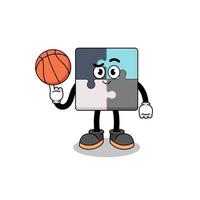 jigsaw puzzle illustration as a basketball player vector