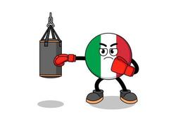 ilustración del boxeador de la bandera de italia vector