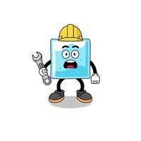 ilustración de personaje de bloque de hielo con error 404 vector