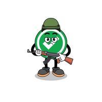 Cartoon of check mark soldier vector