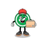 check mark mascot cartoon as an courier vector