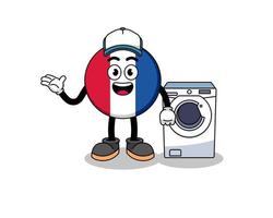 france flag illustration as a laundry man vector