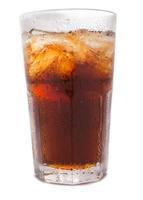 Glass of cola with ice photo