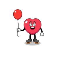 Cartoon of love holding a balloon vector