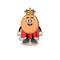 ilustración de la mascota del rey del huevo vector