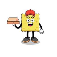 sponge illustration as a pizza deliveryman vector