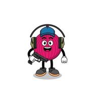 Character mascot of onion red doing shooting range vector