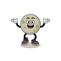 moon cartoon searching with happy gesture vector