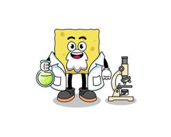 Mascot of sponge as a scientist vector