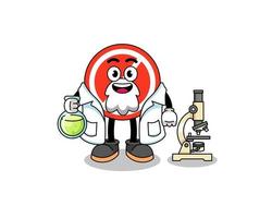 Mascot of stop sign as a scientist vector