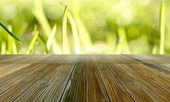 Spring background concept, Wooden board empty table in front of blurred background