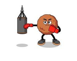 ilustración de boxeador de albóndigas vector