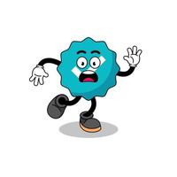 slipping verified sign mascot illustration vector