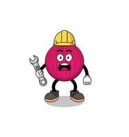 Character Illustration of onion red with 404 error vector