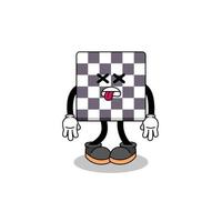 la ilustración de la mascota del tablero de ajedrez está muerta vector