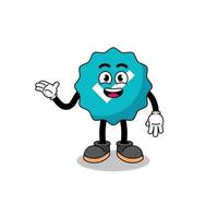 verified sign cartoon with welcome pose vector