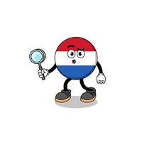 Mascot of netherlands flag searching vector