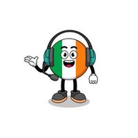 Mascot Illustration of ireland flag as a customer services vector