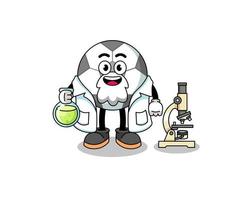 Mascot of soccer ball as a scientist vector