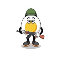 Cartoon of boiled egg soldier vector