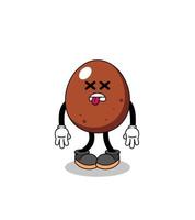 chocolate egg mascot illustration is dead vector