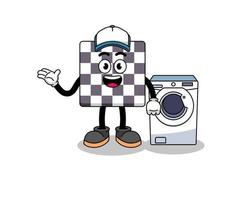 chessboard illustration as a laundry man vector